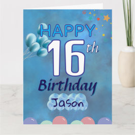 Tarjeta Feliz cumpleaños 16º adolescente