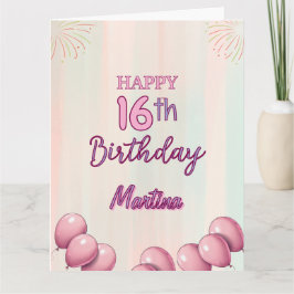 Tarjeta Feliz cumpleaños 16, Chica dulce adolescente