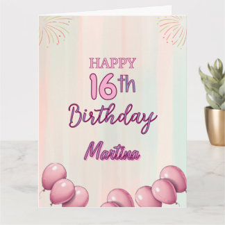 Tarjeta Feliz cumpleaños 16, Chica dulce adolescente