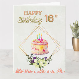 Tarjeta Feliz cumpleaños 16, Chica dulce adolescente
