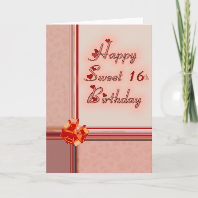 Tarjeta Feliz cumpleaños 16 dulces (Anverso)