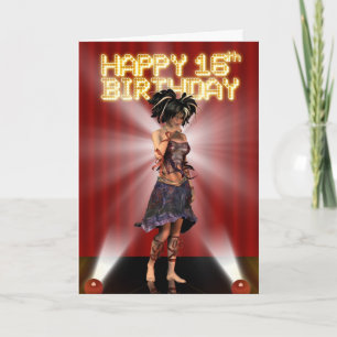 Tarjeta Feliz cumpleaños 16, verdaderamente una deva estre
