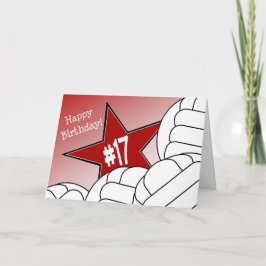 Tarjeta ¡Feliz cumpleaños 17, estrella de voleibol!