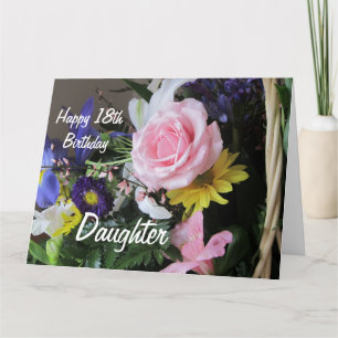 Tarjeta Feliz cumpleaños 18 a la hija Rosa Bouquet