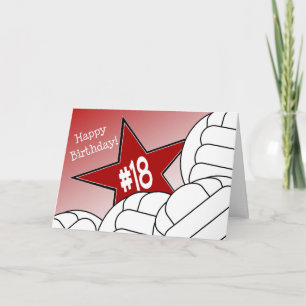 Tarjeta ¡Feliz cumpleaños 18, estrella de voleibol!
