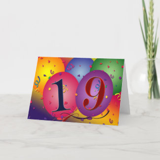 Tarjeta Feliz cumpleaños 19