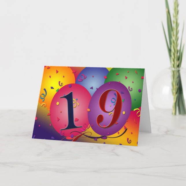 Tarjeta Feliz cumpleaños 19 (Anverso)