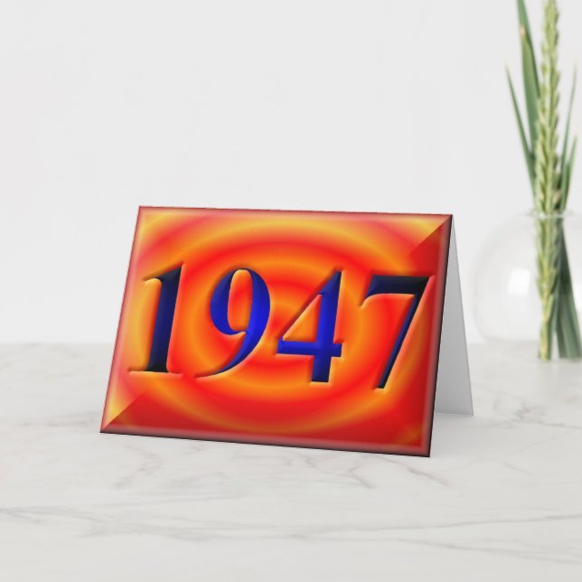Tarjeta Feliz cumpleaños 1947, año de nacimiento, cuarenta (Anverso)