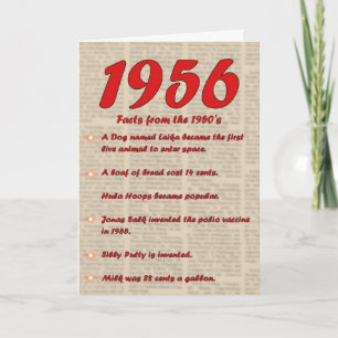 Tarjeta Feliz cumpleaños 1956 Año de noticias de nacimient