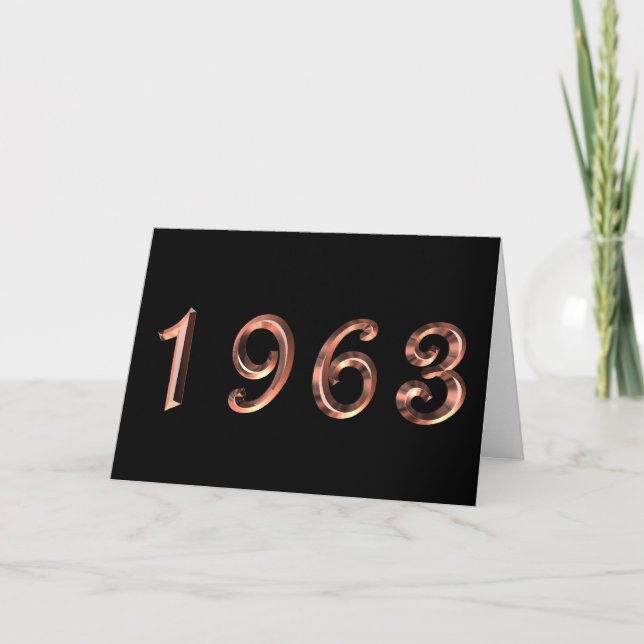 Tarjeta Feliz cumpleaños 1963, año de nacimiento 60, sesen (Anverso)