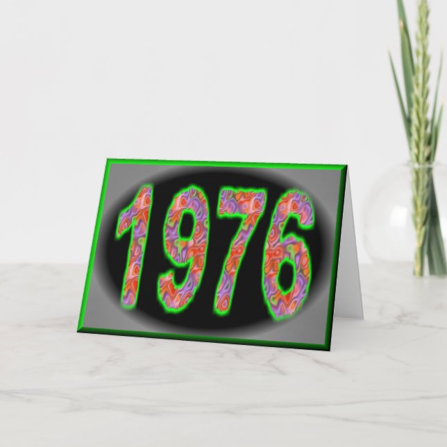 Tarjeta Feliz cumpleaños 1976, año de nacimiento 70, años  (Anverso)