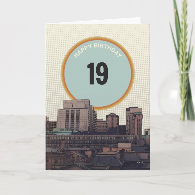 Tarjeta Feliz cumpleaños, 19 años (Anverso)