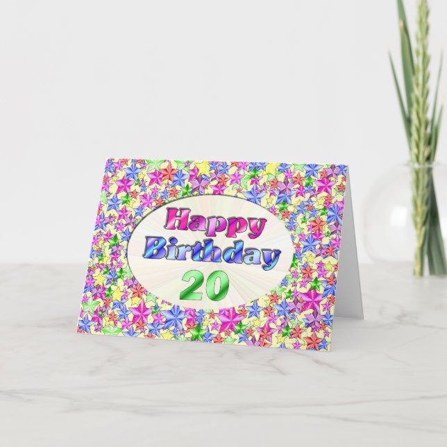 Tarjeta Feliz cumpleaños 20 (Anverso)