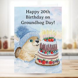 Tarjeta Feliz cumpleaños 20 del Día de la Marmota