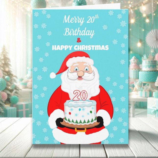 Tarjeta Feliz cumpleaños 20 Navidades Santa (Subido por el creador)