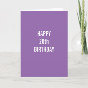 Tarjeta Feliz cumpleaños 20 y felicitaciones por la golpiz