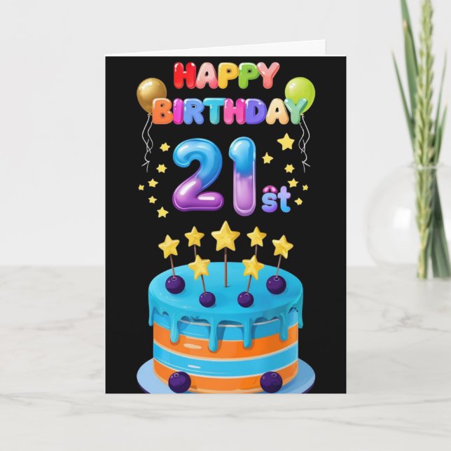 Tarjeta Feliz cumpleaños 21 (Anverso)