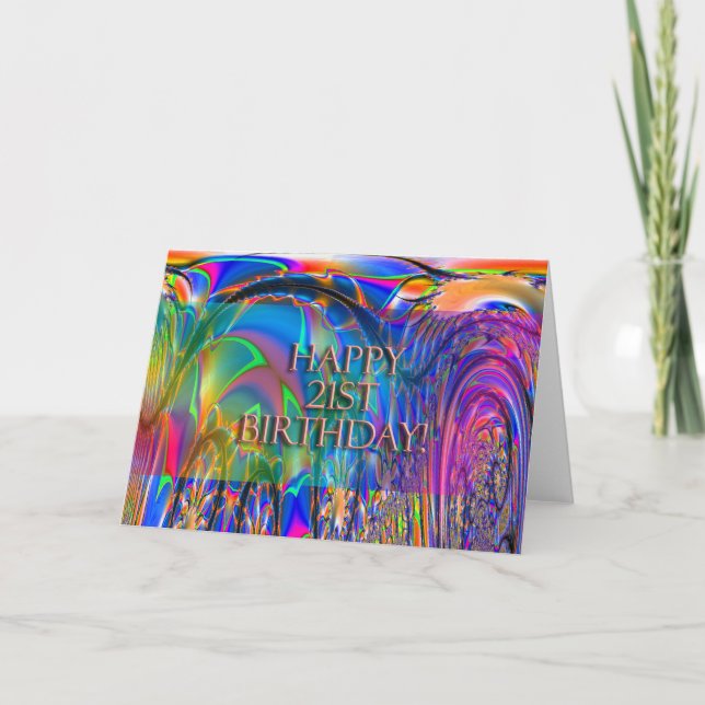 Tarjeta ¡Feliz cumpleaños 21! (Anverso)