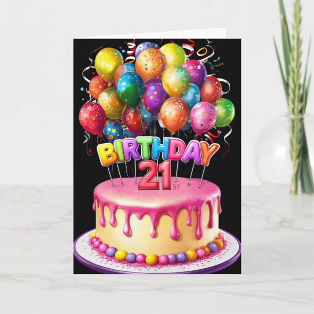 Tarjeta Feliz cumpleaños 21 (Anverso)