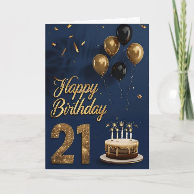 Tarjeta Feliz cumpleaños 21 (Anverso)