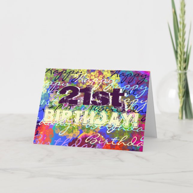Tarjeta ¡Feliz cumpleaños 21! (Anverso)