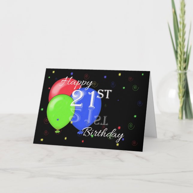 Tarjeta Feliz cumpleaños 21 (Anverso)