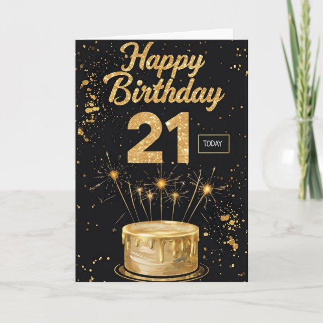Tarjeta Feliz cumpleaños 21 (Anverso)