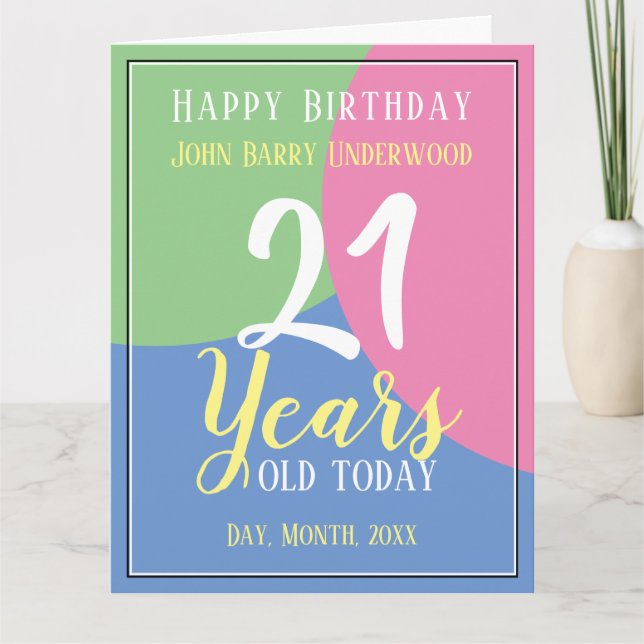 Tarjeta Feliz cumpleaños 21 (Anverso)