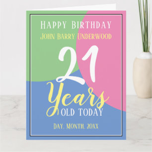 Tarjeta Feliz cumpleaños 21