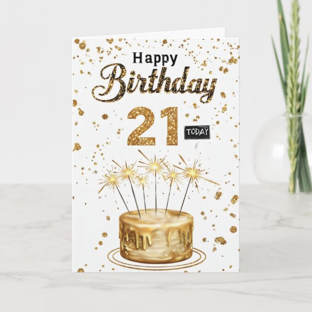 Tarjeta Feliz cumpleaños 21 (Anverso)