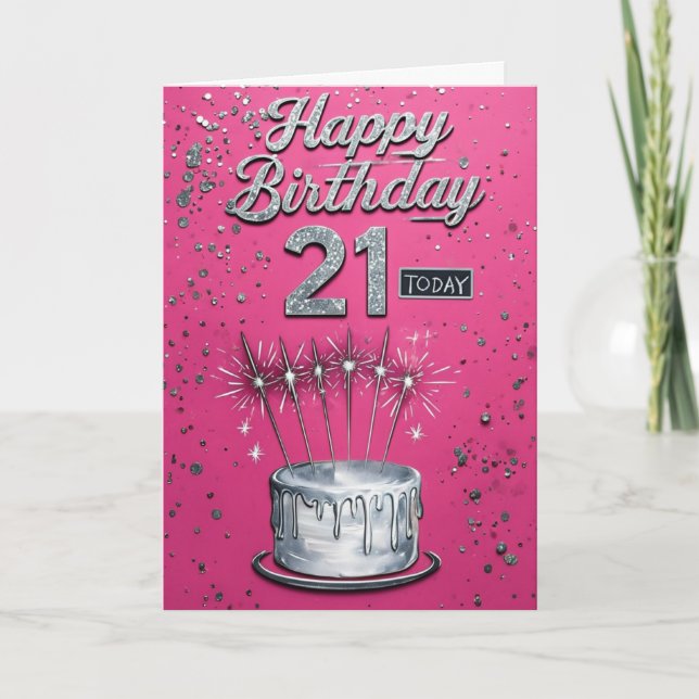 Tarjeta Feliz cumpleaños 21 (Anverso)