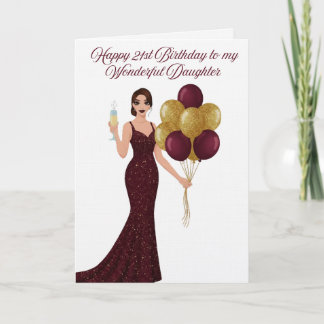 Tarjeta Feliz cumpleaños 21 a mi hija