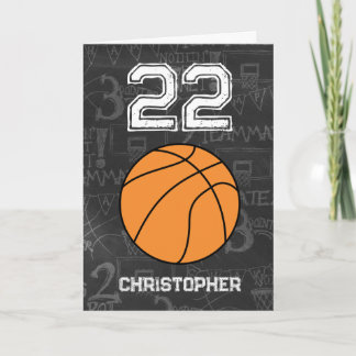 Tarjeta Feliz cumpleaños 22 Azul Baloncesto Feliz