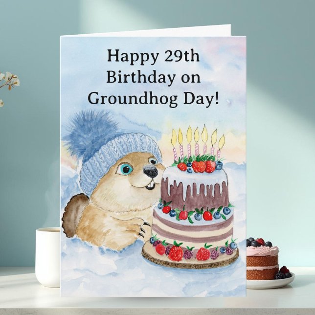 Tarjeta Feliz cumpleaños 29 de Día de la Marmota (Subido por el creador)
