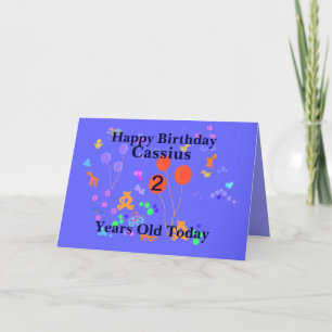 Tarjeta Feliz cumpleaños 2 años de edad Añadir nombre
