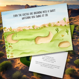 Tarjeta Feliz cumpleaños 30 Campo de Golf Desierto Acuarel