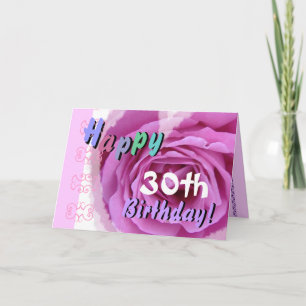 Tarjeta FELIZ CUMPLEAÑOS 30 con el corazón rosa rosado