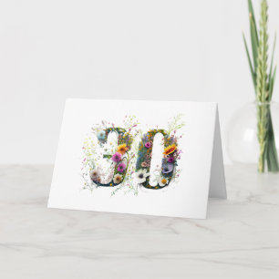 Tarjeta Feliz cumpleaños 30 Flores silvestres Feliz cumple