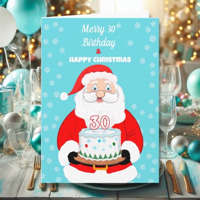 Tarjeta Feliz cumpleaños 30 Navidad Santa  (Subido por el creador)