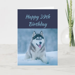 Tarjeta Feliz cumpleaños 39.º Humor De Perro 39 Husky