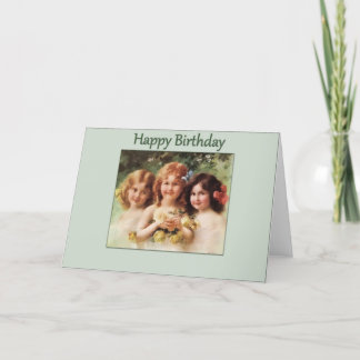 Tarjeta Feliz cumpleaños 3 a Chicas ventilatorios