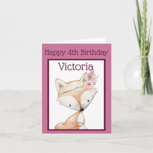 Tarjeta Feliz cumpleaños (4º) - Zorro tribal