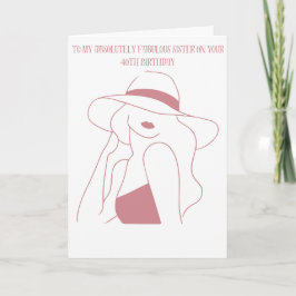 Tarjeta Feliz cumpleaños 40 a mi Fabulosa Hermana