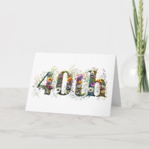 Tarjeta Feliz cumpleaños 40 Flores silvestres Feliz cumple