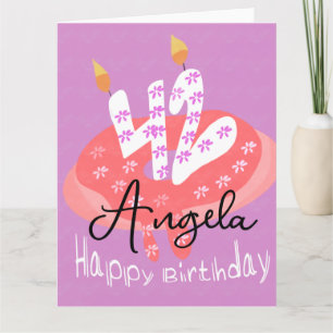 Tarjeta Feliz cumpleaños 42 Donut Cake Grande