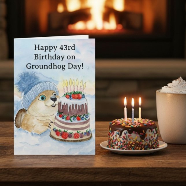 Tarjeta Feliz cumpleaños 43 del Día de la Marmota (Subido por el creador)