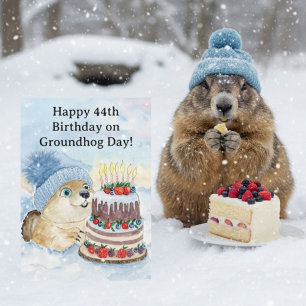 Tarjeta Feliz cumpleaños 44 Día de la Marmota