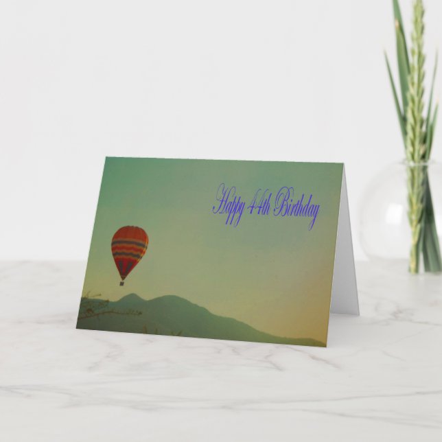 Tarjeta Feliz cumpleaños 44 Globo aerostático (Anverso)