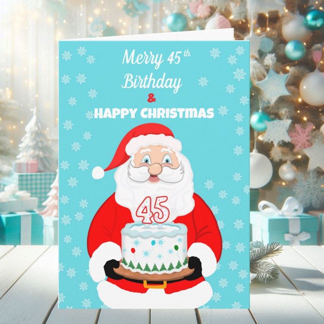 Tarjeta Feliz Cumpleaños 45 Navidad Santa  (Subido por el creador)