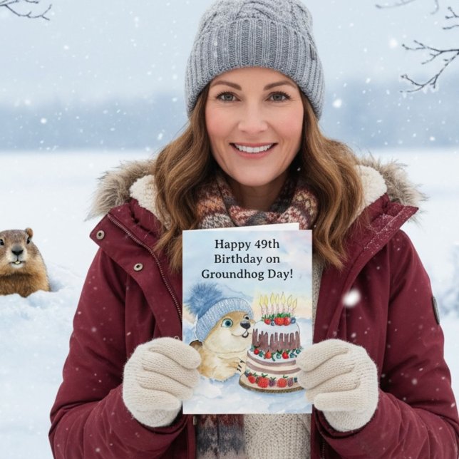 Tarjeta Feliz cumpleaños 49 de Día de la Marmota (Subido por el creador)